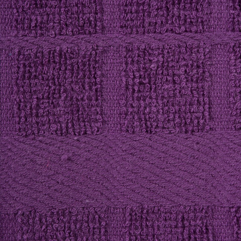 DII Basic Terry Collection Windowpane Dishtowel Set, 16x26, Eggplant Solid,