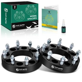 YHTAUTO 8x6.5 to 8x180 Wheel Adapters 1.5 inch Fits Chevy, GMC, Silverado Sierra 2500 3500 HD 1999-2010, C/K, Suburban, Savana, Express, 8 Lug Tire Spacers w/ M14x1.5 & 12.9 Studs, 117 mm Bore 2PCS