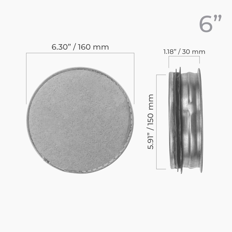 HVAC OV 2pack Galvanized Metal Duct End Cap - 6