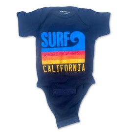 Sol Baby Surf California - Onesie de Rayas Azul Marino, Azul, 6 Meses