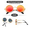 FEISEDY Retro Steampunk Polarized Sunglasses Round Metal Frame Gothic Shades