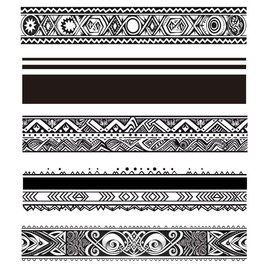 Miles5 Temporary Bracelet Tattoos Tribal Tattoos Arm Tattoos 5 Sheets