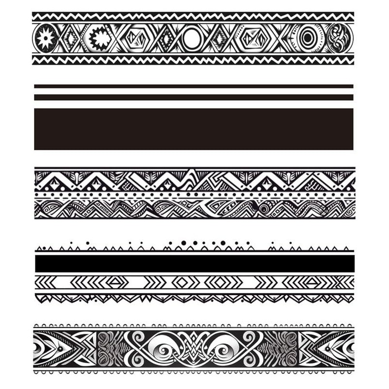 Miles5 Temporary Bracelet Tattoos Tribal Tattoos Arm Tattoos 5 Sheets