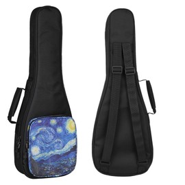 MUINS Ukulele Bag,21 23 26 30 inch Ukelele Case Thicker Pad For Soprano Concert Tenor Uke with Double Adjustable Straps and Handle (starlit sky, 23 Inch)