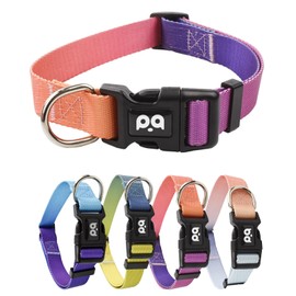 Ledeak Nylon Dog Collar, Gradient Adjustable Dog Collar, Premium Durable Puppy Collar with Quick Release Safety Buckle, Soft Comfortable Pet Collars for Small Medium Large Dogs (Orange Red, M)