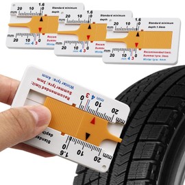 4 Pieces Tyre Tread Depth Gauge Portable Plastic Depth Gauge 0-20mm Accurate Thickness Tyre Tread Tester for Car Truck Motorcycle Van SUV Vehicle Wheel