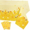 PHOGARY 3 Pack Bee Tablecloth Bumblebee Plastic Tablecloths, Disposable Tablecloth,