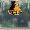 GDZTBS Stained Glass Panel, Stained Glass Cats Window Panel Stained