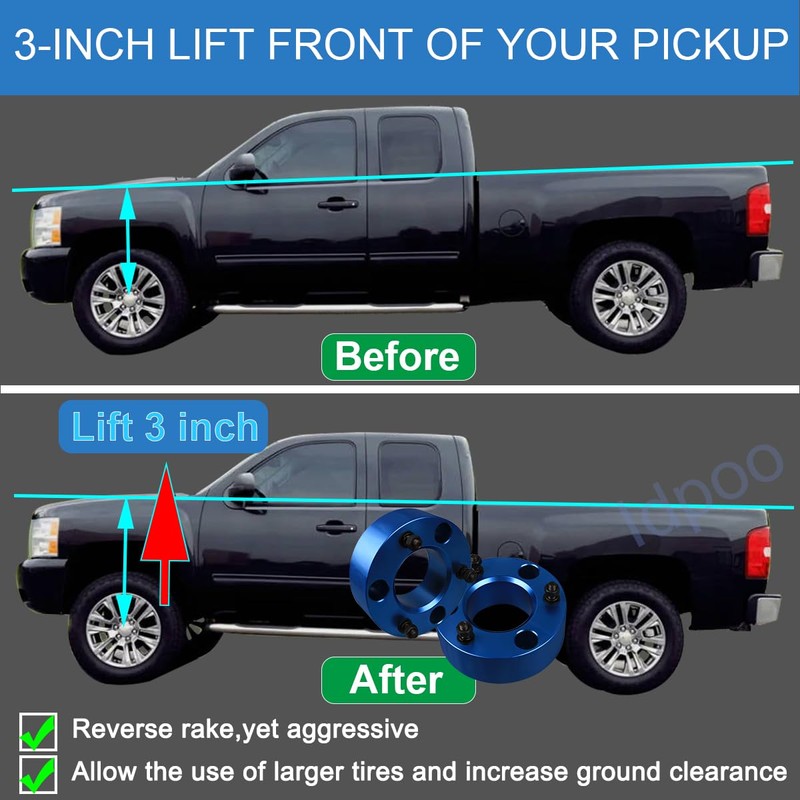 Idpoo 3" Front Leveling Lift Kit Compatible with Chevy/GMC Silverado/Sierra