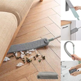Bendable Microfiber Duster with Extendable Pole for Deep Cleaning