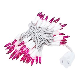 Novelty Lights 50 Light Purple Christmas Mini String Light Set, White Wire, Indoor/Outdoor UL Listed, 11' Long