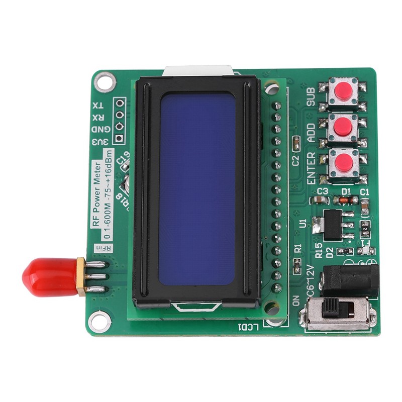 Digital LCD RF Power Meter -75~16 dBm 1-600MHz Radio Frequency