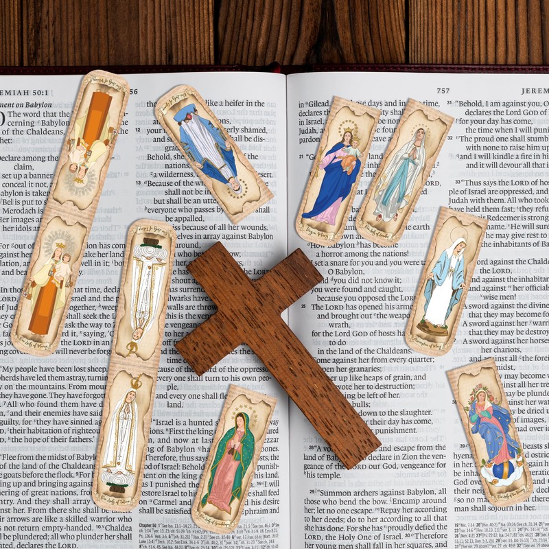 Virgin Mary Christian Bookmarks: 30 Pcs Magnetic Religious Bookmarks, Our