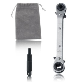 GOLD DEER Valve Key Wrench, 4 Sizes, Valve Key Wrench, Double Ended Wrench, Square Ratchet Wrench, Angle Ratchet Wrench, Reversible Ratchet Wrench, Double Box End, Angle Ratchet Wrench, Long Type,