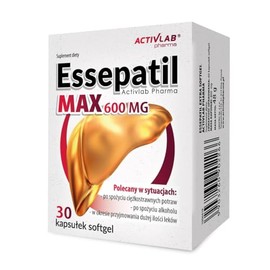 Essepatil EXTRA MAX 600 mg Softgel 30 Kapseln – Hohe Dosis Sojalecithin, Leberpflege, Leberregeneration, Detox, Unterstützung gesunde Leber, Activlab Pharma