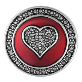 Ginger Snaps Red Enamel Hematite Heart SN01-23 (Standard Size) Interchangeable Jewelry Accessories