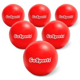 GoSports 6 Inch Soft Skin Foam Playground Dodgeballs - 6 Pack Set for Kids - Red