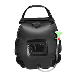 Solar Shower Bag 20L Large Capacity Water Storage Bath Accessory for Outdoor Camping Black 20L