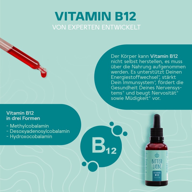 BitterLiebe - Vitamin B12 drops high dose - 500 μg