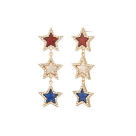 Madison Tyler Hypoallergenic Earrings | 4th of July Americana Flag Earrings | Independence Day Star Stud Dangle Earring for Women | Patriotic Jewelry Holiday Gifts