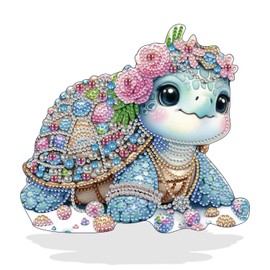DIY Special 5D Diamond Art Painting Kit Turtle Desktop Stereoscopic Ornament, Crystal Diamonds, Suitable for beginners,Colorful box packaging,Tabletop Ornament,Gifts for the family and Friends