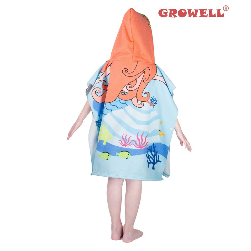 growell Hooded Kids Beach Towels - Toddler Bath Towel Girls