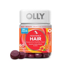 OLLY Heavenly Hair Gummy Supplement, Supports Hair Follicles, Keratin, Biotin 60