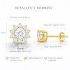 Aretes Flor de Moissanita para Mujer | Plata .925 Bañados