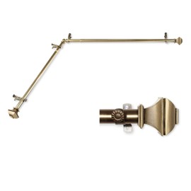 A&F Rod Decor - Phife Corner Window Curtain Rod 48-84 inch (Each Side) - Antique Brass