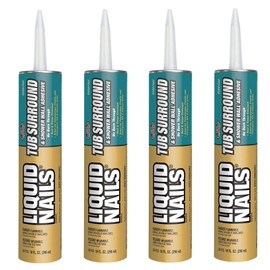 LIQUID NAILS LN-715 Tub Surround and Shower Adhesive (Low VOC) (10-Ounce) (1, Fоur Paсk)