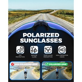 Victgoal Cycling Glasses with Polarised Lenses UV400 Protection Anti-Glare Running Sunglasses Men Women TR90 Frame Ultralight Outdoor Sports Cycling Sunglasses for Cycling Running (Navy)