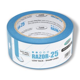 Axus Decor Razor-25 Low Tack Masking Tape - 48mm x 40m - Low Tack Tape For Recently Painted Surfaces, Residue Free Removal, For Painting Decoration & DIY Projects, Blue