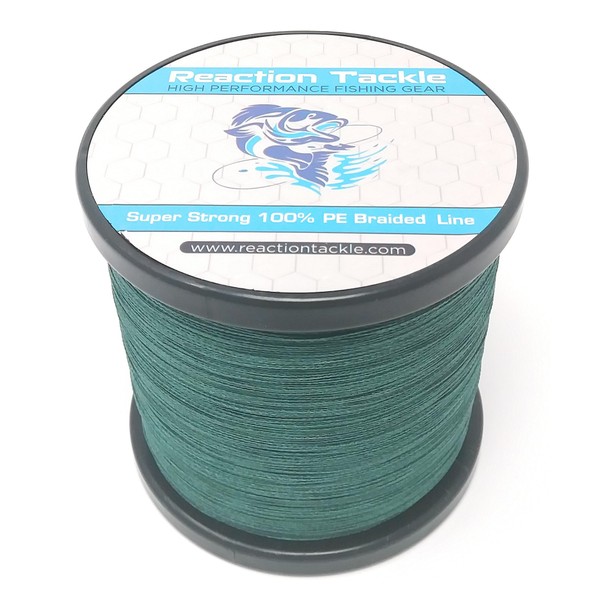 Reaction Tackle Braided Fishing Line Moss Green 50LB 1500yd