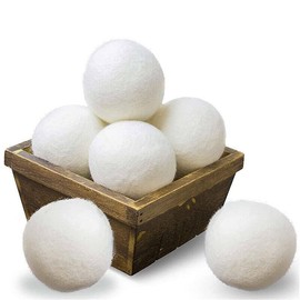 6PCS Wool Dryer Balls 100% Natural 7CM Hand Made Engergy Saving 1000 Loads, Energy-Efficient, Reusable, Reduces Drying Time