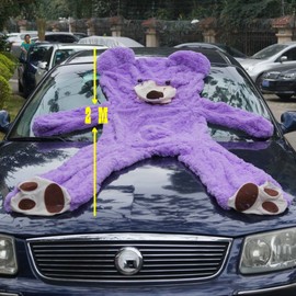 Life Size Huge Teddy Bear Un-Stuffed Giant Cover (79 inch/ 6.6 Foot), DIY Purple Bear for Valentine's Day Birthday Gifts, Only Cover, Sealing with The Zipper at Shell's Back