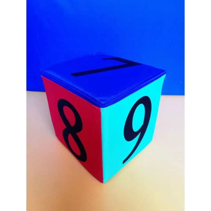 CASTILLO DIDÁCTICO Cubo Didáctico Números 7 Al 12, 20x20cms. Hule