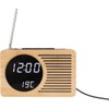 Karlsson Retro Bamboo Alarm Clock Radio, Wood, Green, 40 x