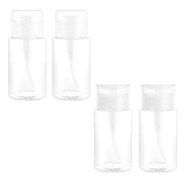 Pack of 4 200 ml Dispenser Bottles for Skin Care Products, Push Bottles, Cosmetic Plastic Bottles, Travel Accessories, Portable Storage Bottles for Skin Care Products