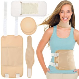 5 Pcs Castor Neck Waist Oil Pack Set with Chest Pad Reusable Castor Oil Wrap Mess-Free Castoroil Pack Wrap with Adjustable Straps Comfortable Castoroil Pack for Insomnia Constipation Muscle Pain (5PS1)