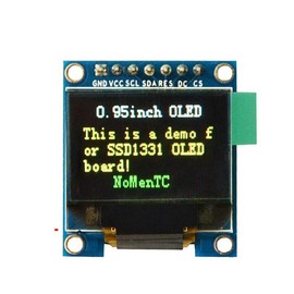 Hailege 0.95 Inch SSD1331 96x64 SPI OLED Display 3.3V-5V 7-Pin Full Colourful 65K SPI OLED Display Module for 51 STM32