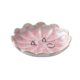 Mecaikru jewelry dish, flower shape ring dish, pink earring tray, cute jewelry holder, key bowl, flower pink