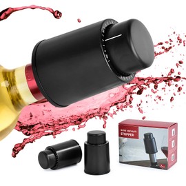 tapon de vino,2pk tapón de botella de vino, tapones de vacío para vino, tapones para botellas,con grabación de escala de tiempo,el mejor regalo para los amantes del vino