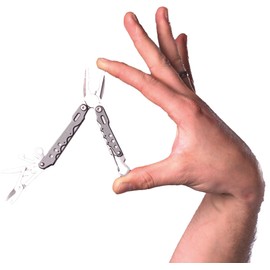 TROIKA Mini Travel Tool Key Ring 58 g Multifunctional Tool without Blade for Travel Hand Luggage, Needle Nose Pliers, Side Cutters, Can Opener, Screwdriver, Men's Gift