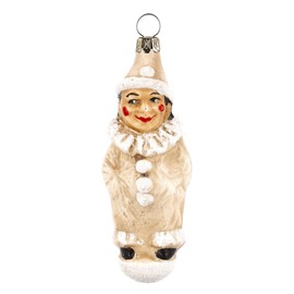 Small Clown Patinated Glass Ornament