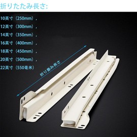 Sliding Rail, Telescopic Kitchen Rail, 9.8 inches (250, 300, 350, 400, 450, 500 mm), Drawer Slide Rail, Roller Type, Comes with Bottom for Durable, Quiet, Light Sliding Operation, 2 Pieces, Load