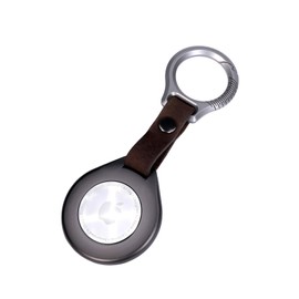 pamovolio Titanium Keychain for Apple Airtags metal alloy case Shockproof Anti-Scratch lost Luggage Cat Dog Pets car key Holder Accessories Finders gps Ring (Grey circle+grey case)