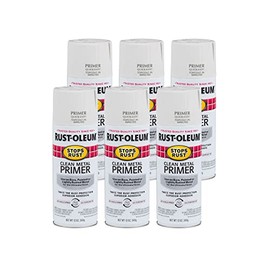 Rust-Oleum 7780830-6PK Stops Rust Clean Metal Spray Primer, 12 Oz, 6 Pack , White