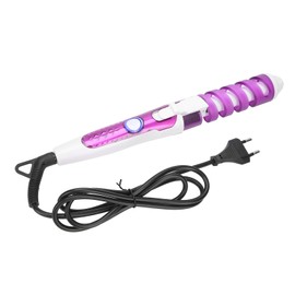 Mini Spiral Hair Curler Portable AntiScald Wavy Hair Styling Hair Curling Wand Purple