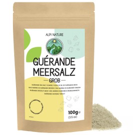 Fleur de Sel de Guérande Sea Salt Coarse 100 g by Alpi Nature, Guérande Salt Flower, Fleur de Sel Guerande <6 mm