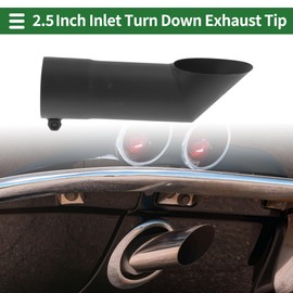 Motoforti 2.5 Inch ID Inlet Turn Down Exhaust Tip Surface Blasting Mandrel Bend Elbow Tube 9.1inch Overall Length Suitalbe for 2.5" OD Tailpipes Black